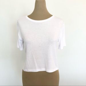 {Zara} White Ribbed Tee
